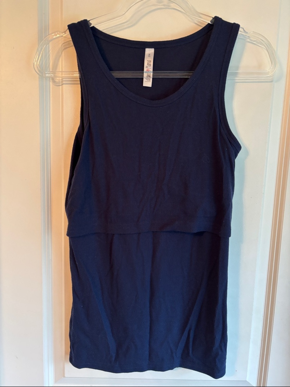 Latched Mama Navy Ribbed Nursing Tank